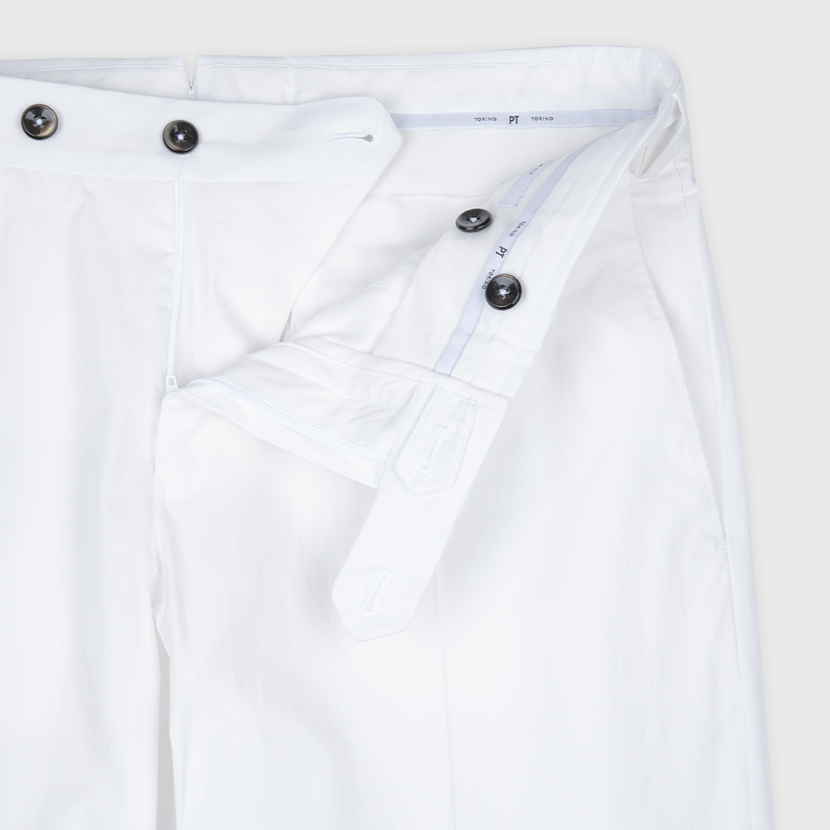 Stretch Popeline Chino Trouser -Cream