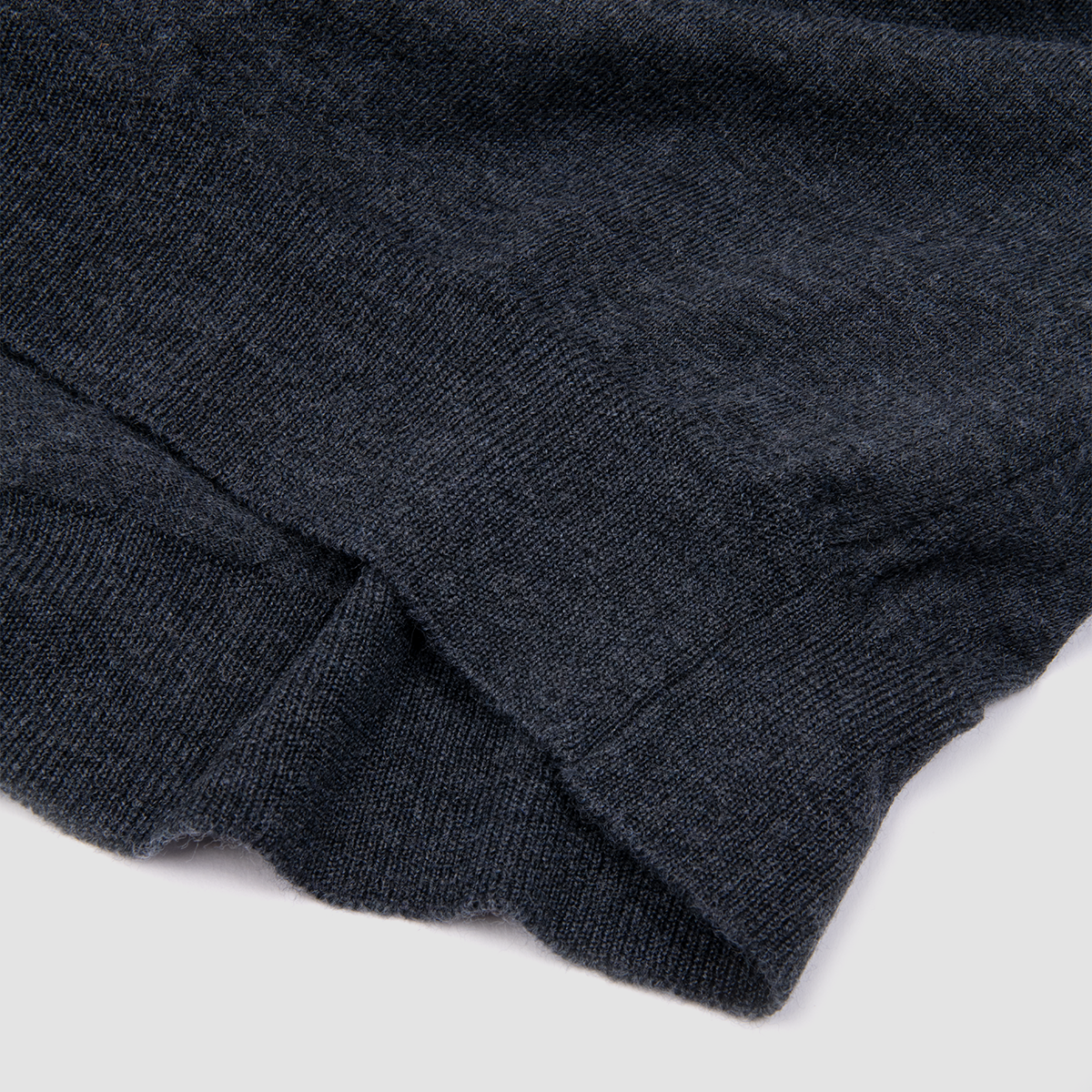 Wool Long Sleeve Polo Shirt Dark Grey