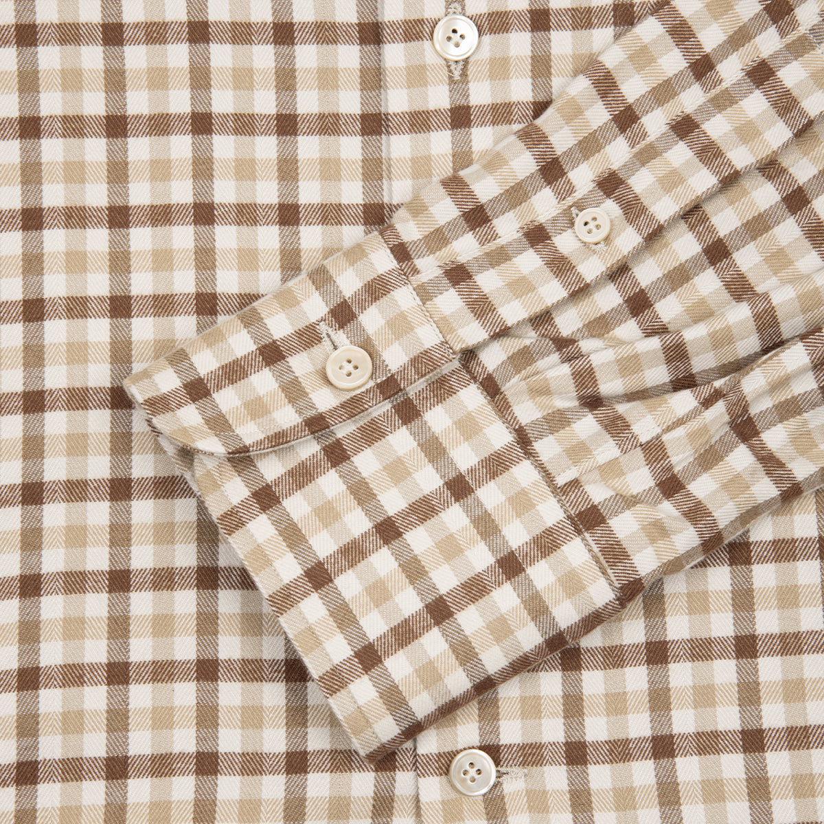 Brown Check Cotton Tencel Shirt