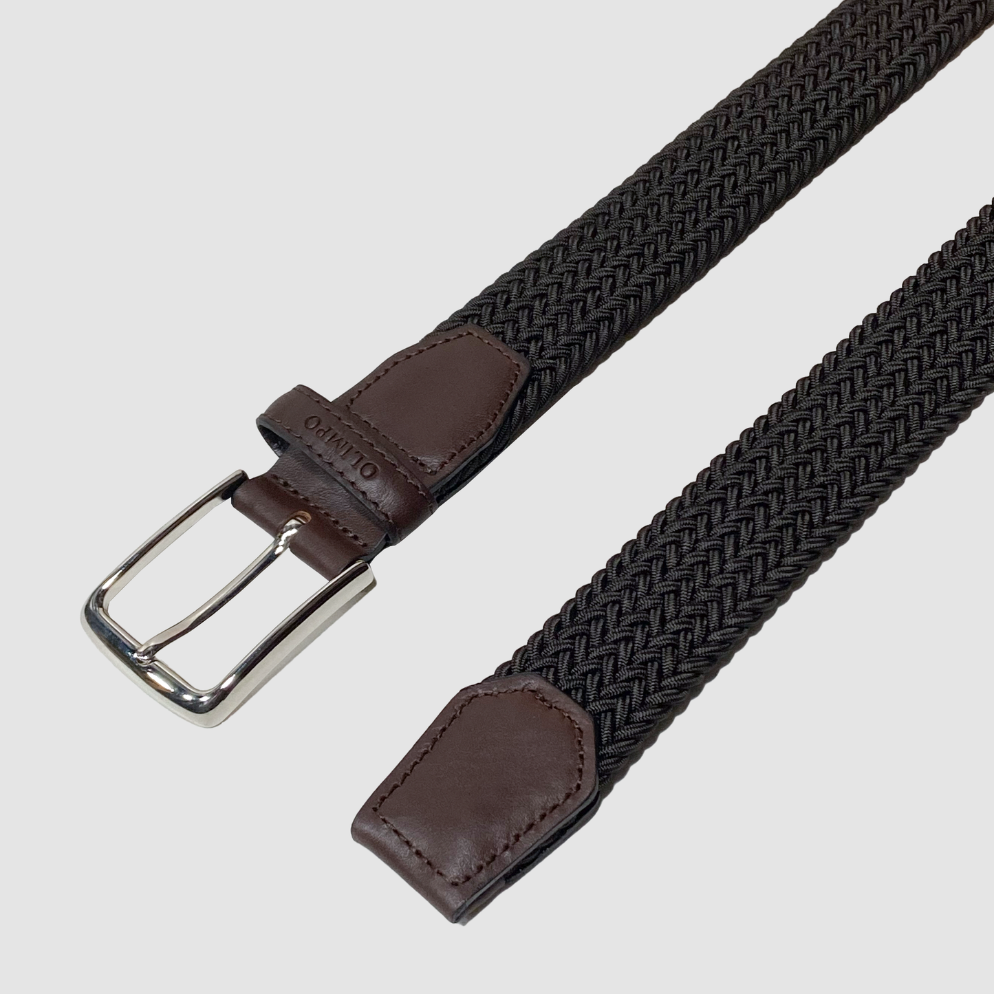 Classic Elasticated Woven Belt Brown