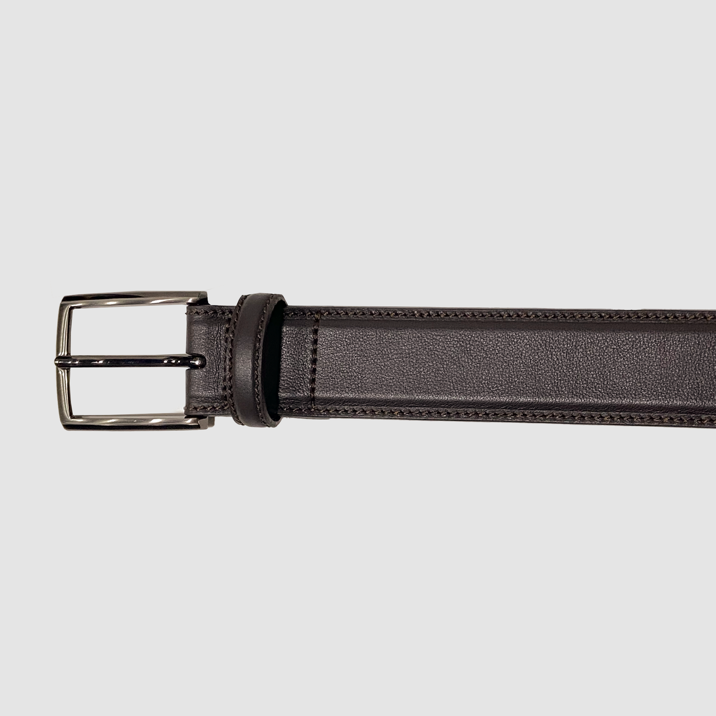 Classic Nappa Stitched belt Brown
