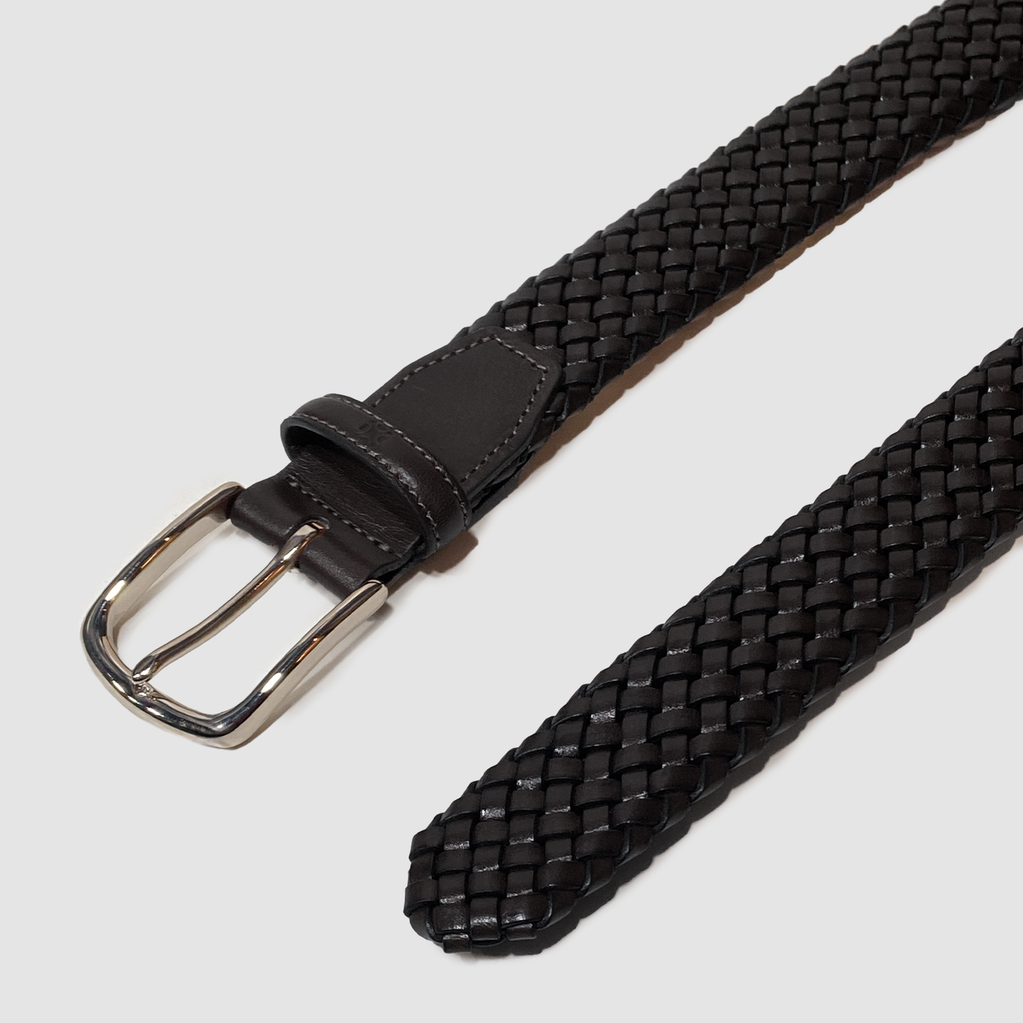 Leather Braded Belt Black