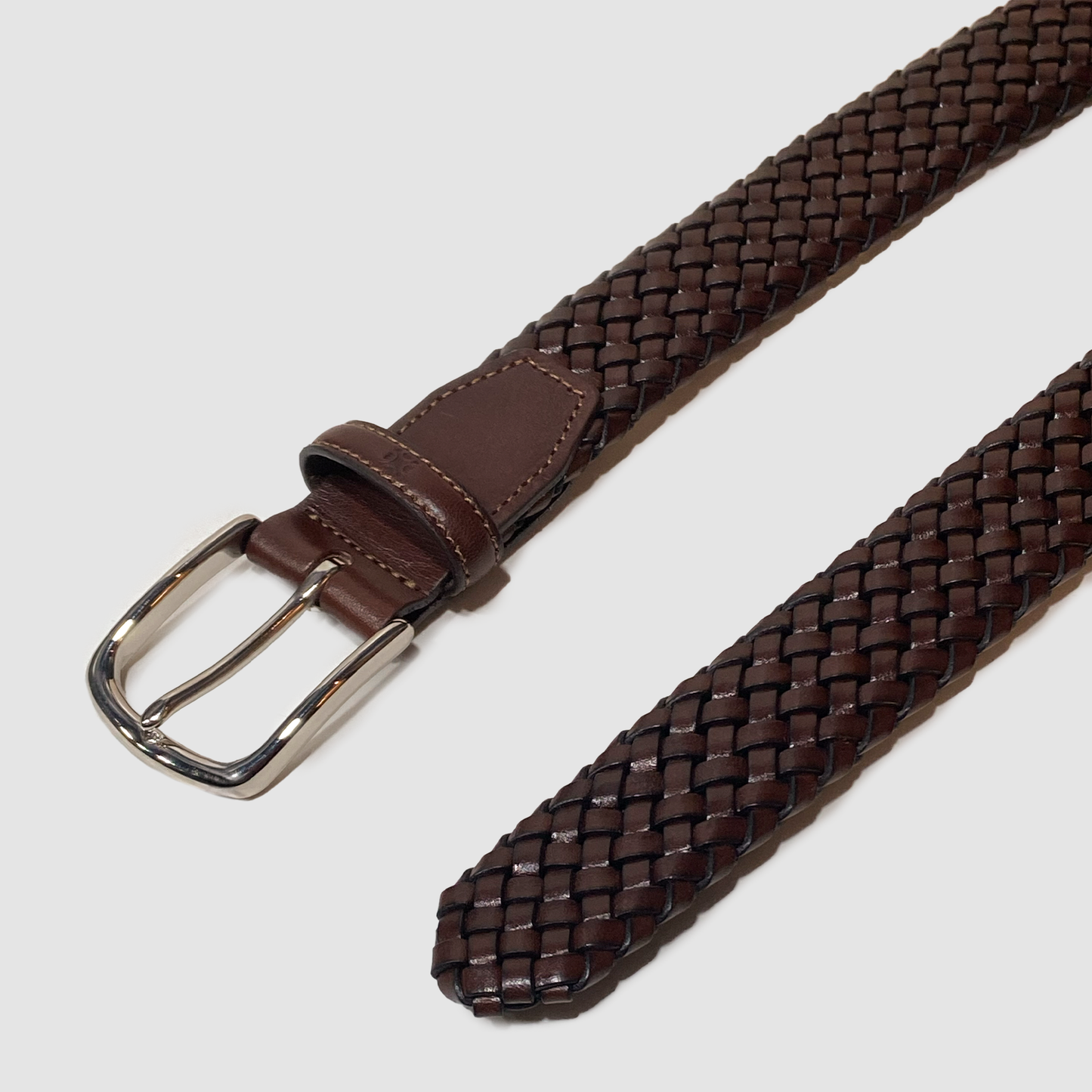 Leather Braded Belt Brown