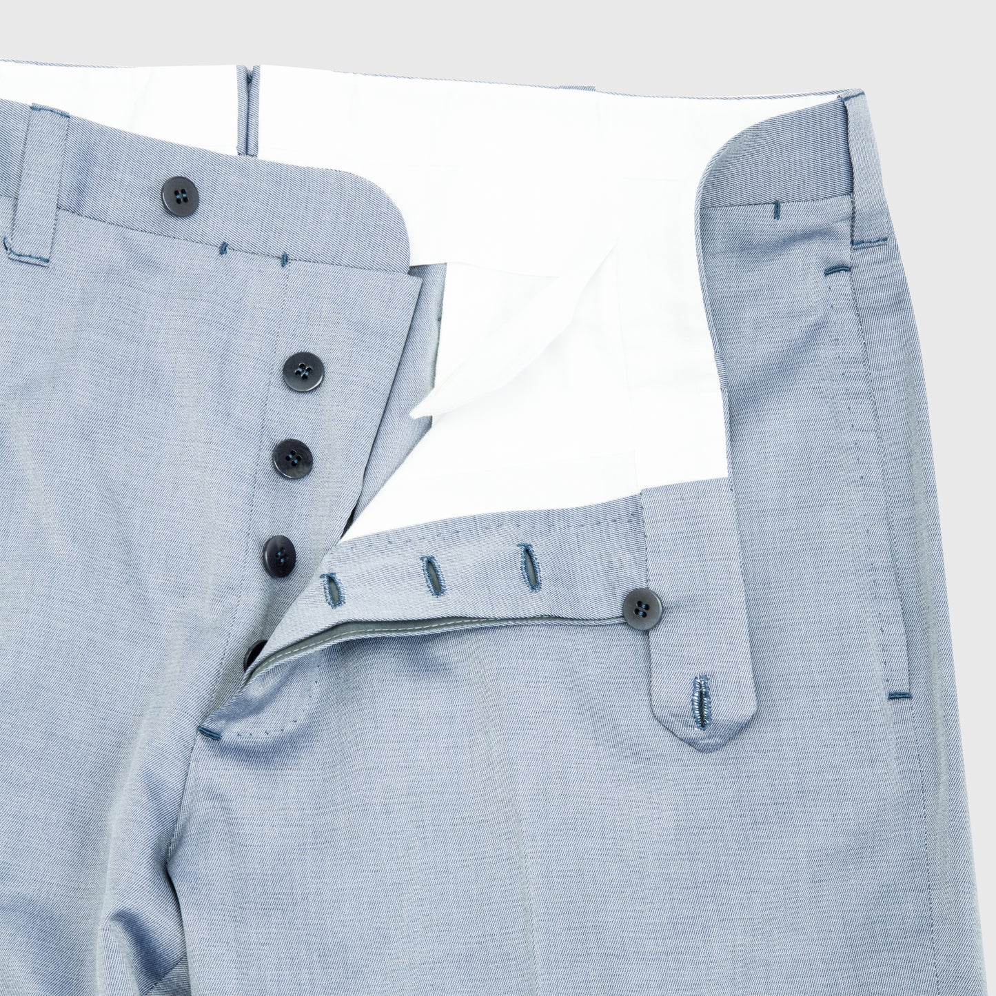 Hand Made Cotton, Wool and Silk Blue Trousers