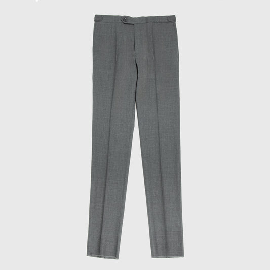 Medium Rise Slim Fit 120´s Wool Trouser with Side Adjusters Mid Grey