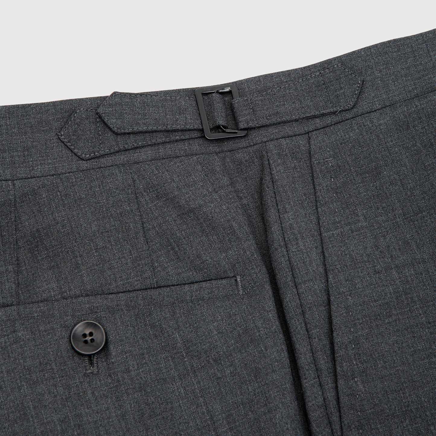 Medium Rise Slim Fit 120´s Wool Trouser with Side Adjusters Dark Grey