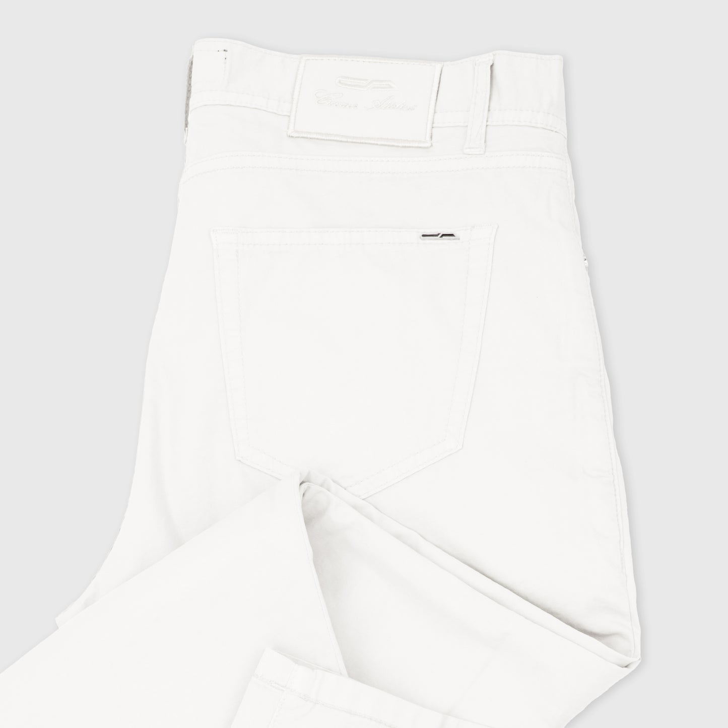5 pocket Cotton Silk Trousers  White