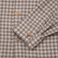 Cream and Light Brown Checked Canapa and Wool Overshirt Cream & Brown