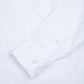 White Pinpont Long Sleeve Popover Button Down Shirt White