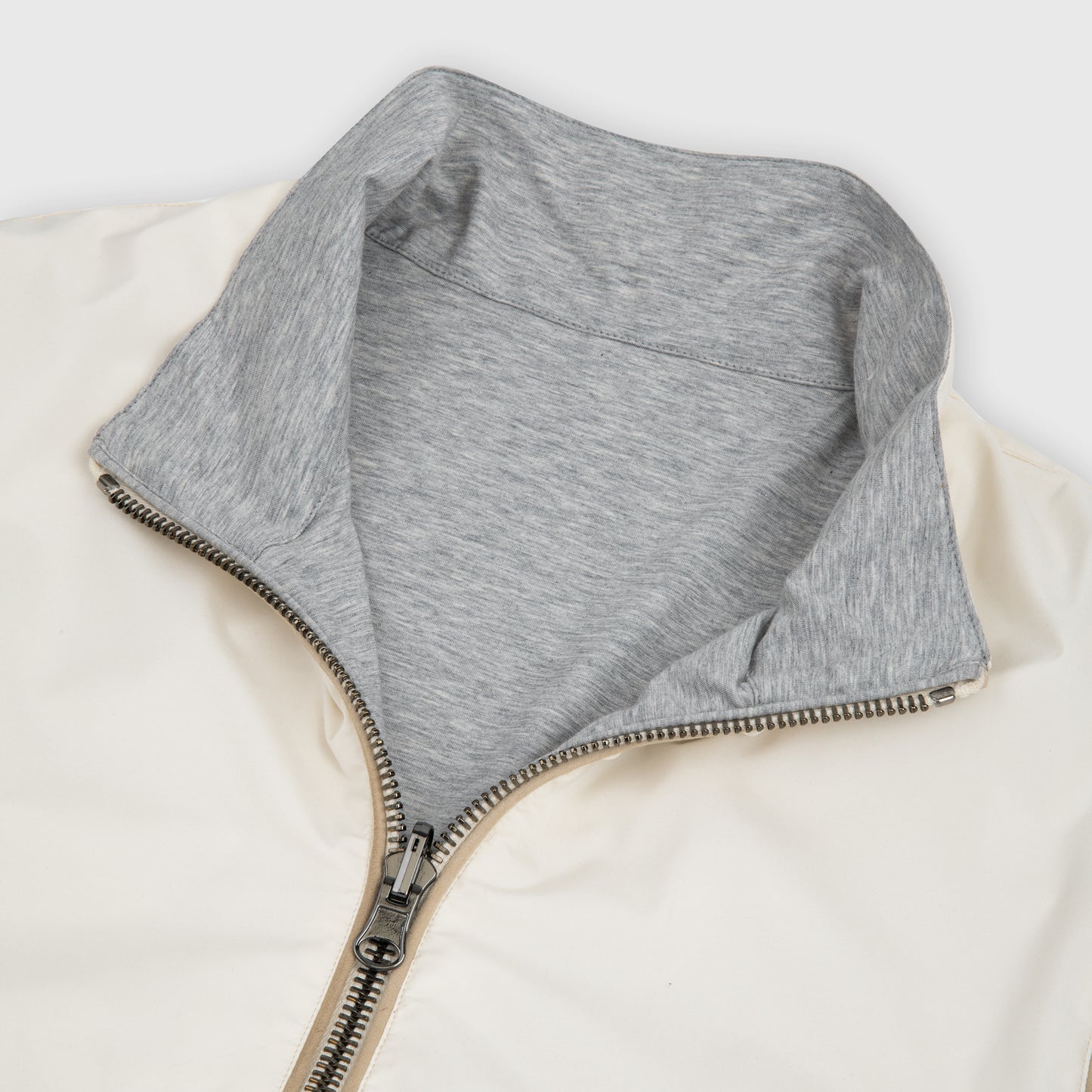 Reversible Vest Microfibre to Jersey Cream & Grey