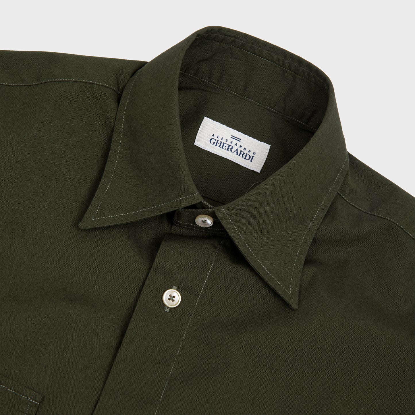 Two Pocket Army Cotton Shirt Green