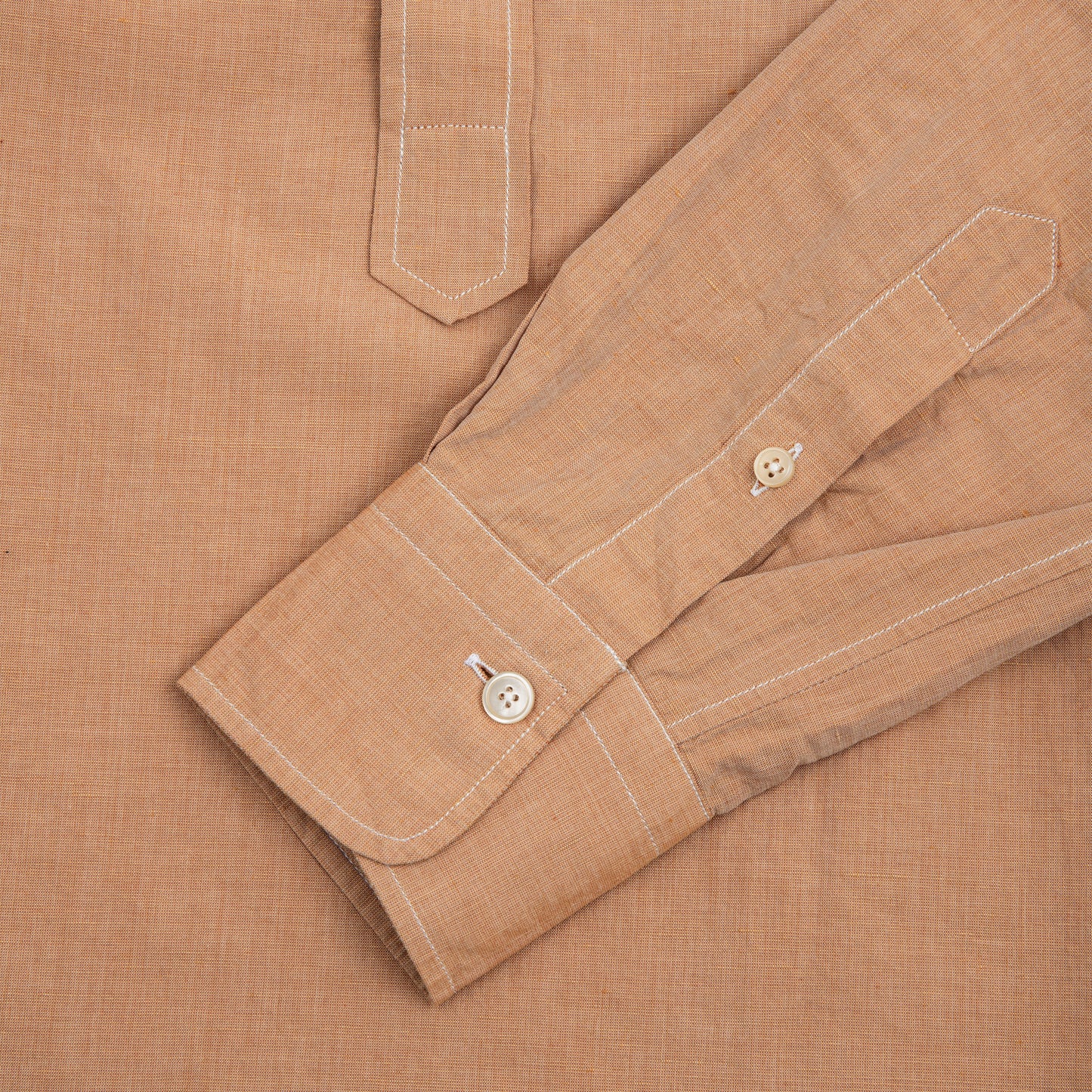 Pop Over Cotton Linen Shirt Brown