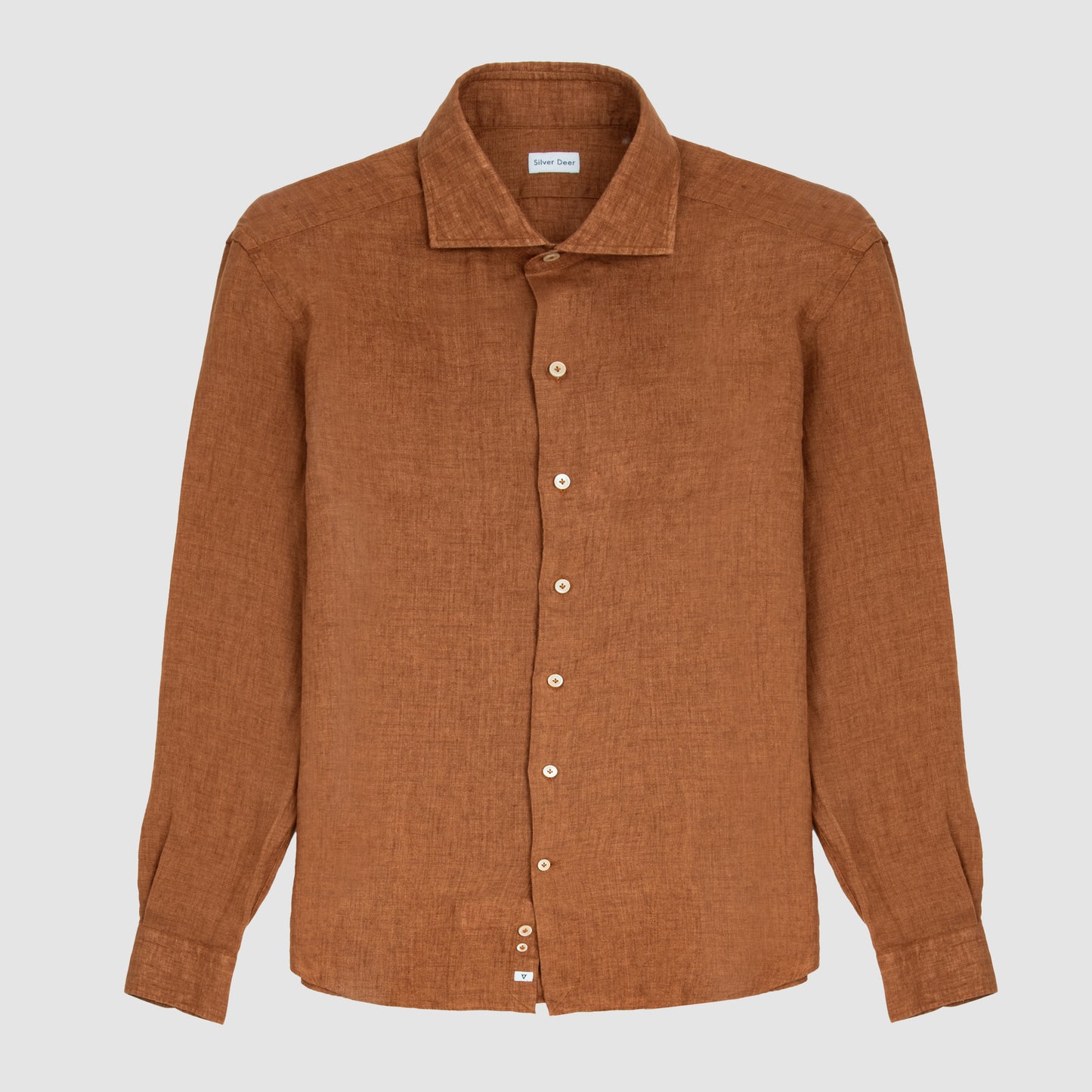 Solid Linen Shirt Brown