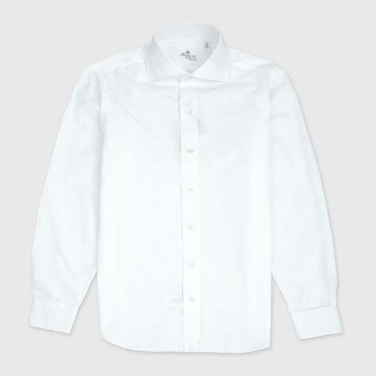 White Poplin Eduardo Spread Collar, Napoli Fit 170/2 Dress Shirt