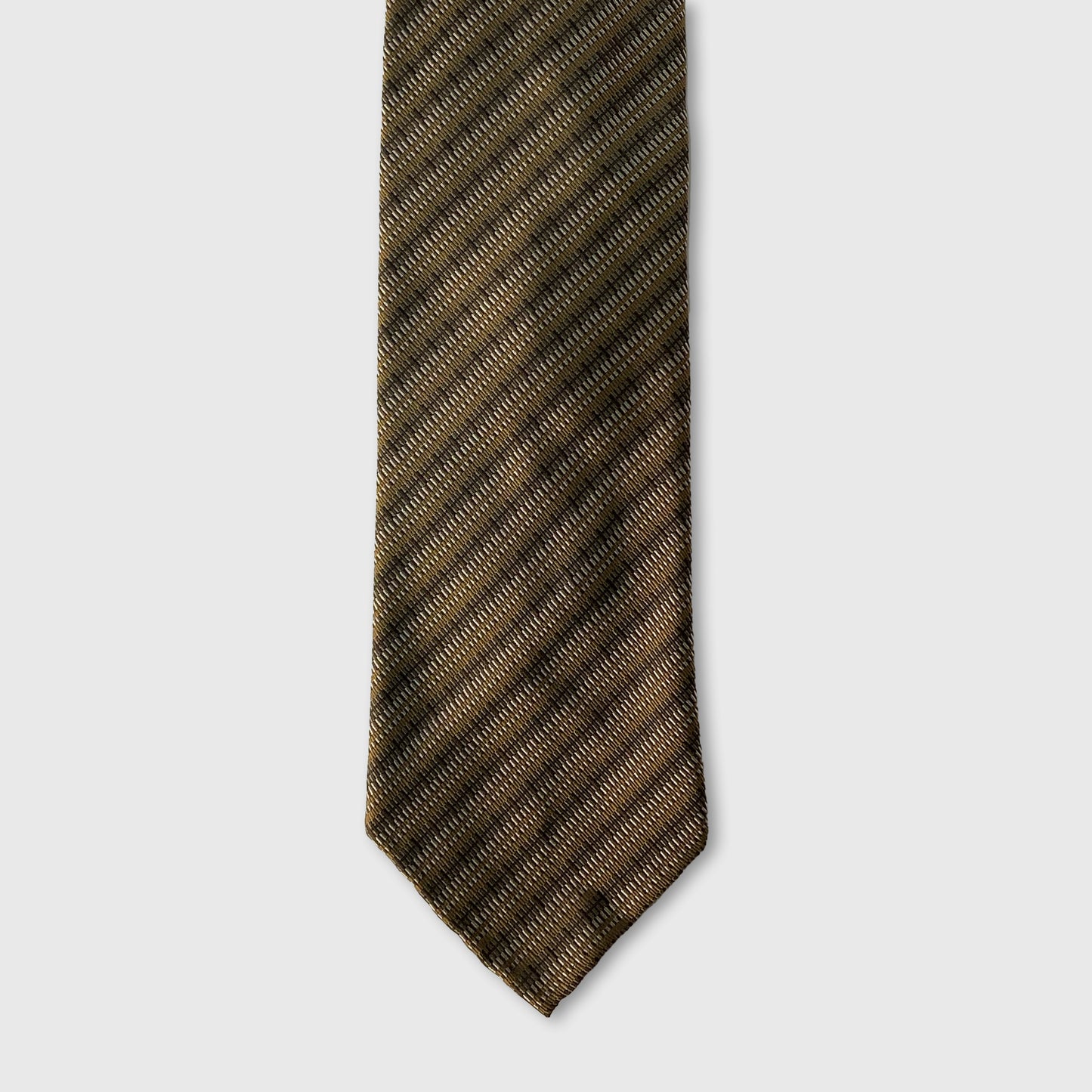Dark Brown and Light Brown Woven Striped Tie