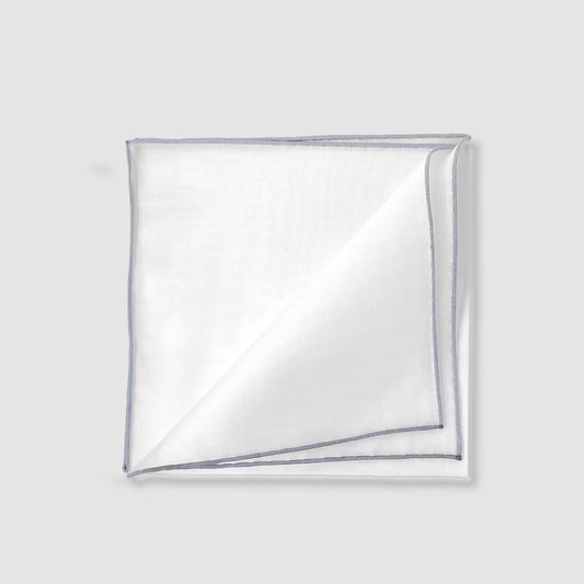 Atrani Handkerchief White & Light Grey