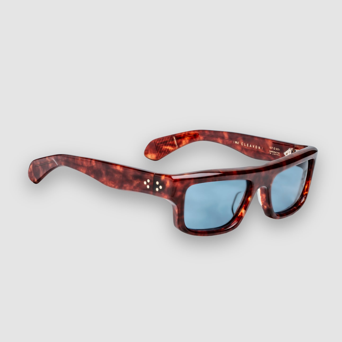 Cleavon 57, Breccia Blue Lenses,Light Gold Hardwear