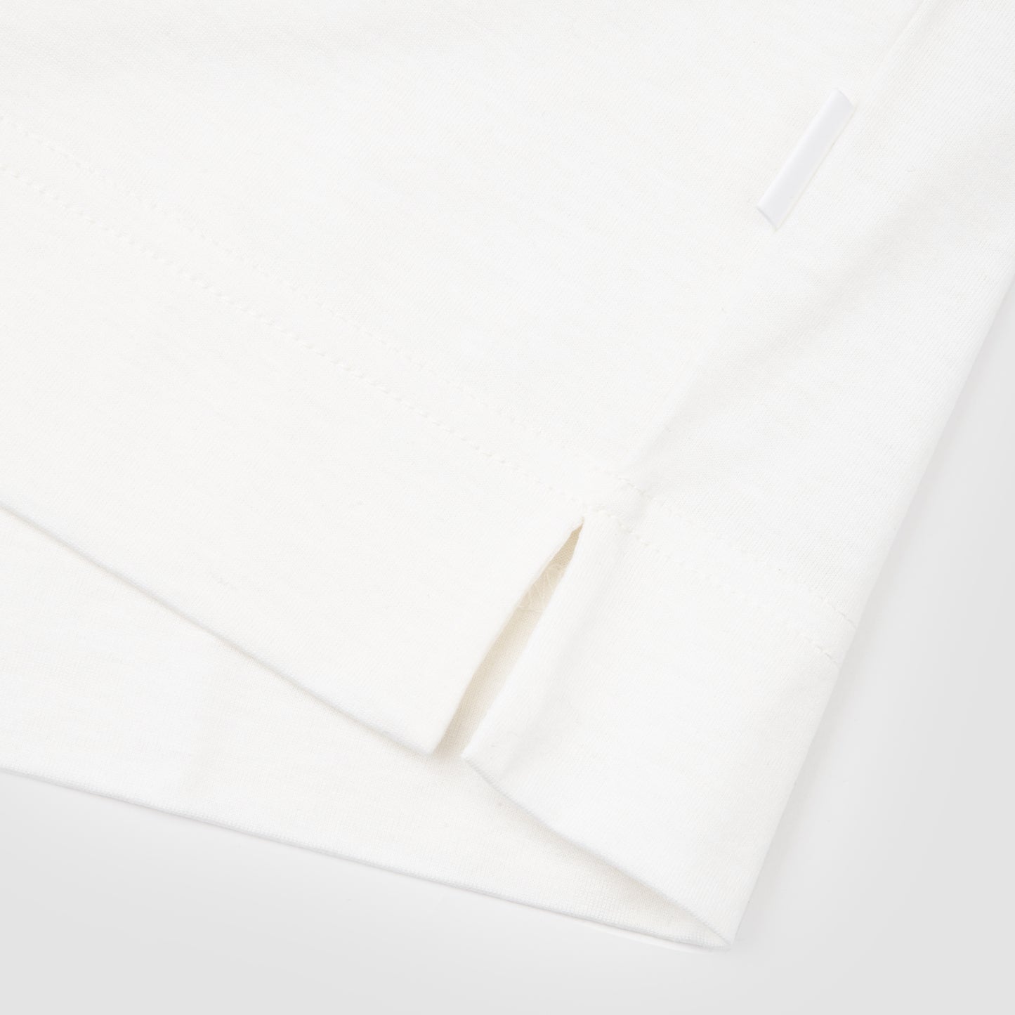 Cotton and Silk Long Sleeve Polo White