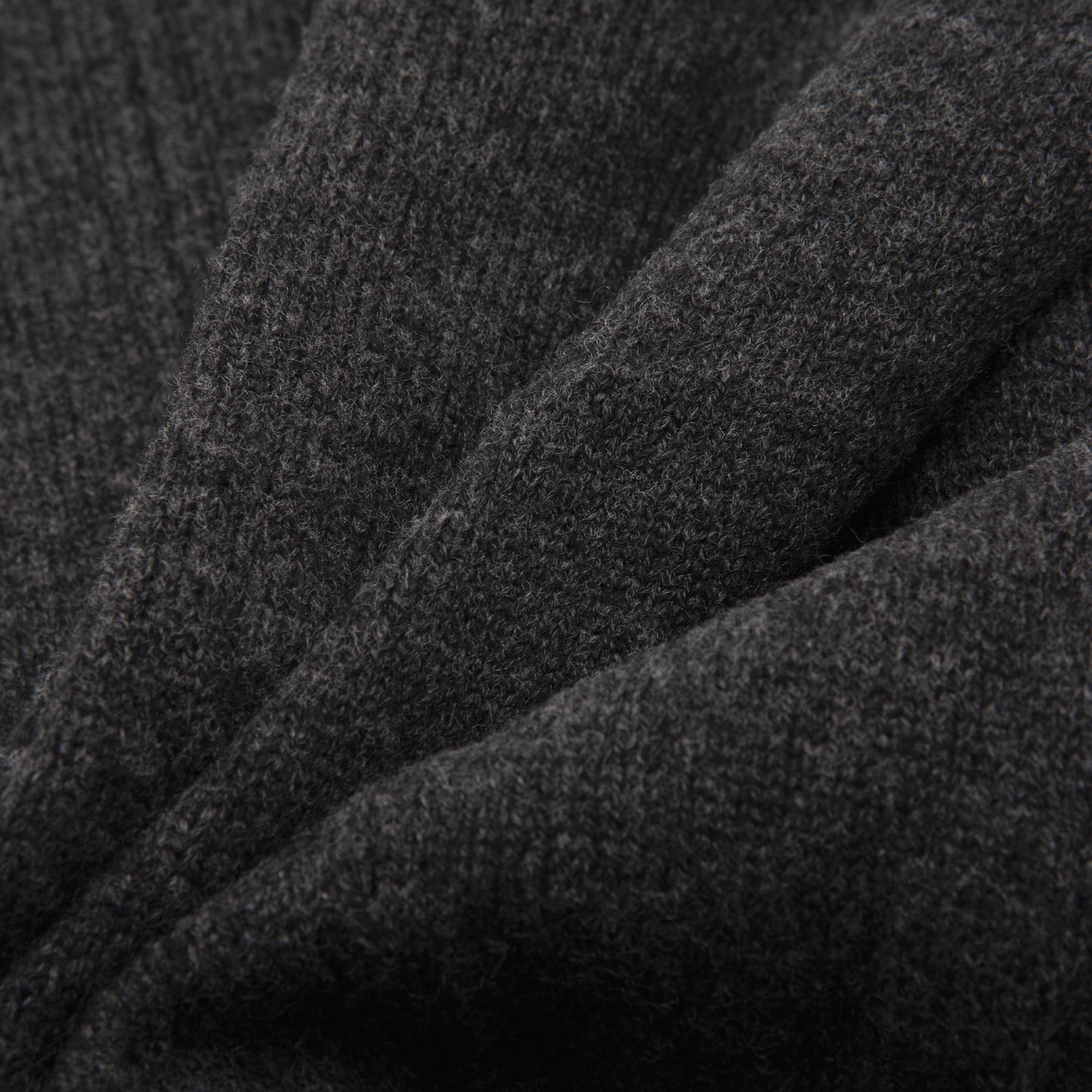 Full Zip Cardigan Wool Cashmere Dark Grey Melange