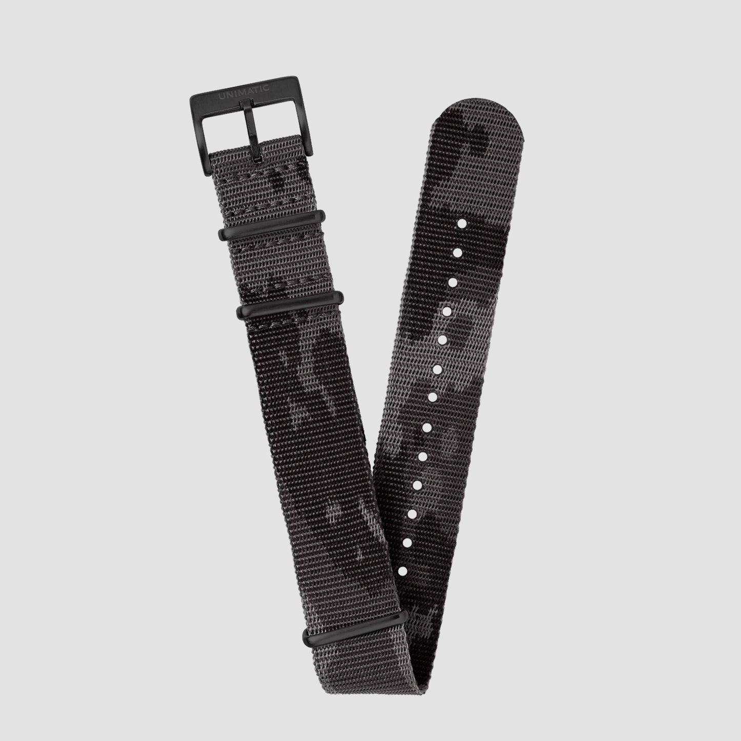 Nylon Jacquard Nato blackened Steel Strap Camo Camo Black