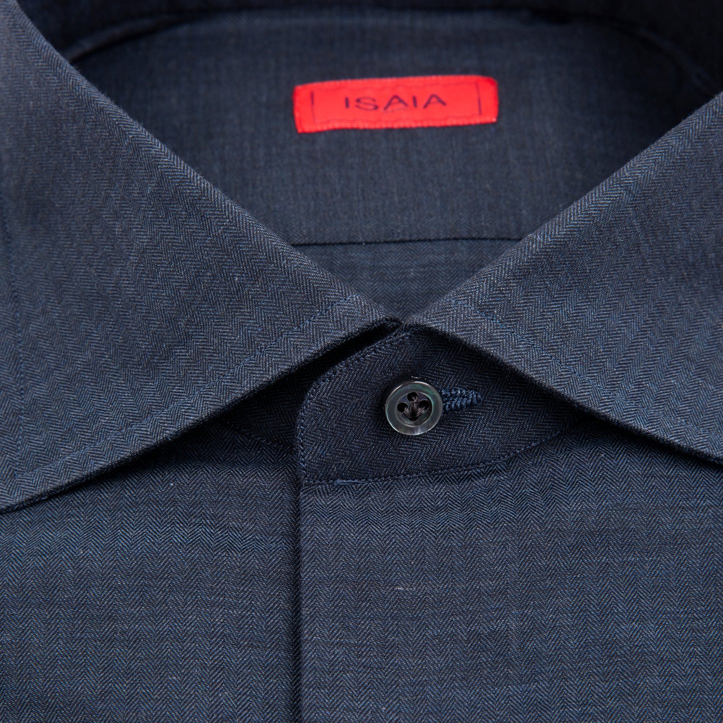 Flannel Solid Color Sport Shirt - Navy