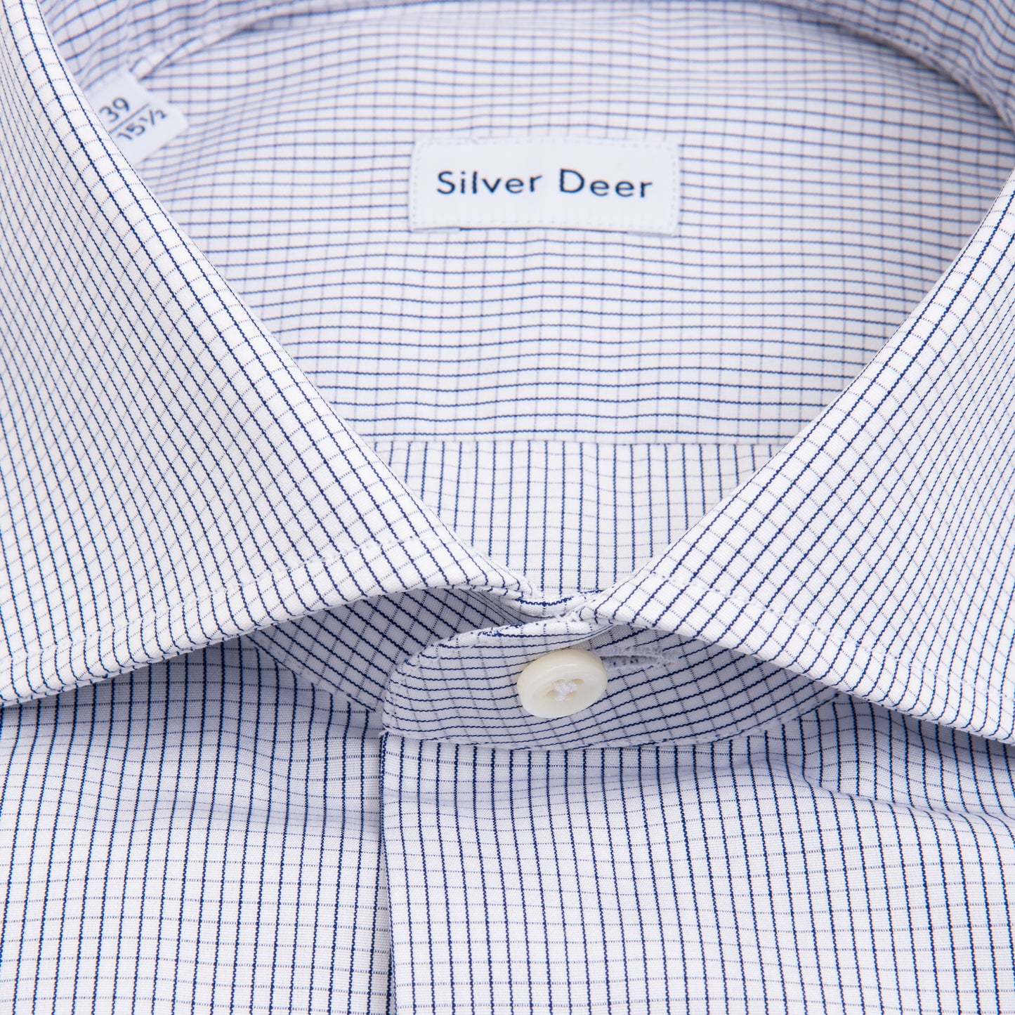 Micro Check Dress Shirt - White & Blue