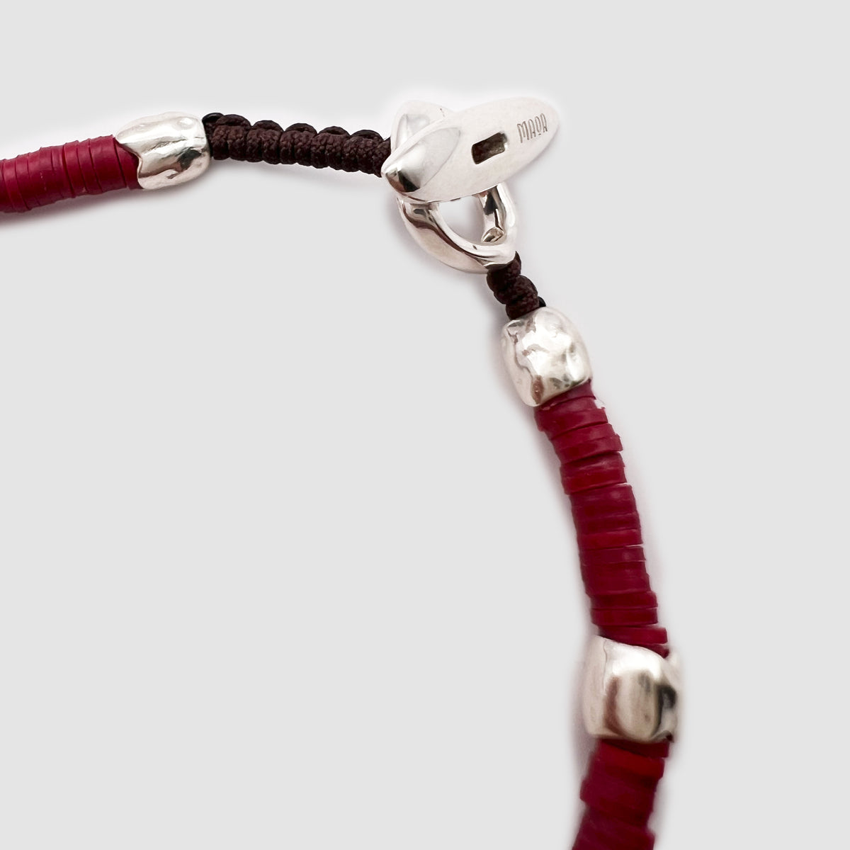 Dryp Bracelet in Silver and Wine African Beads