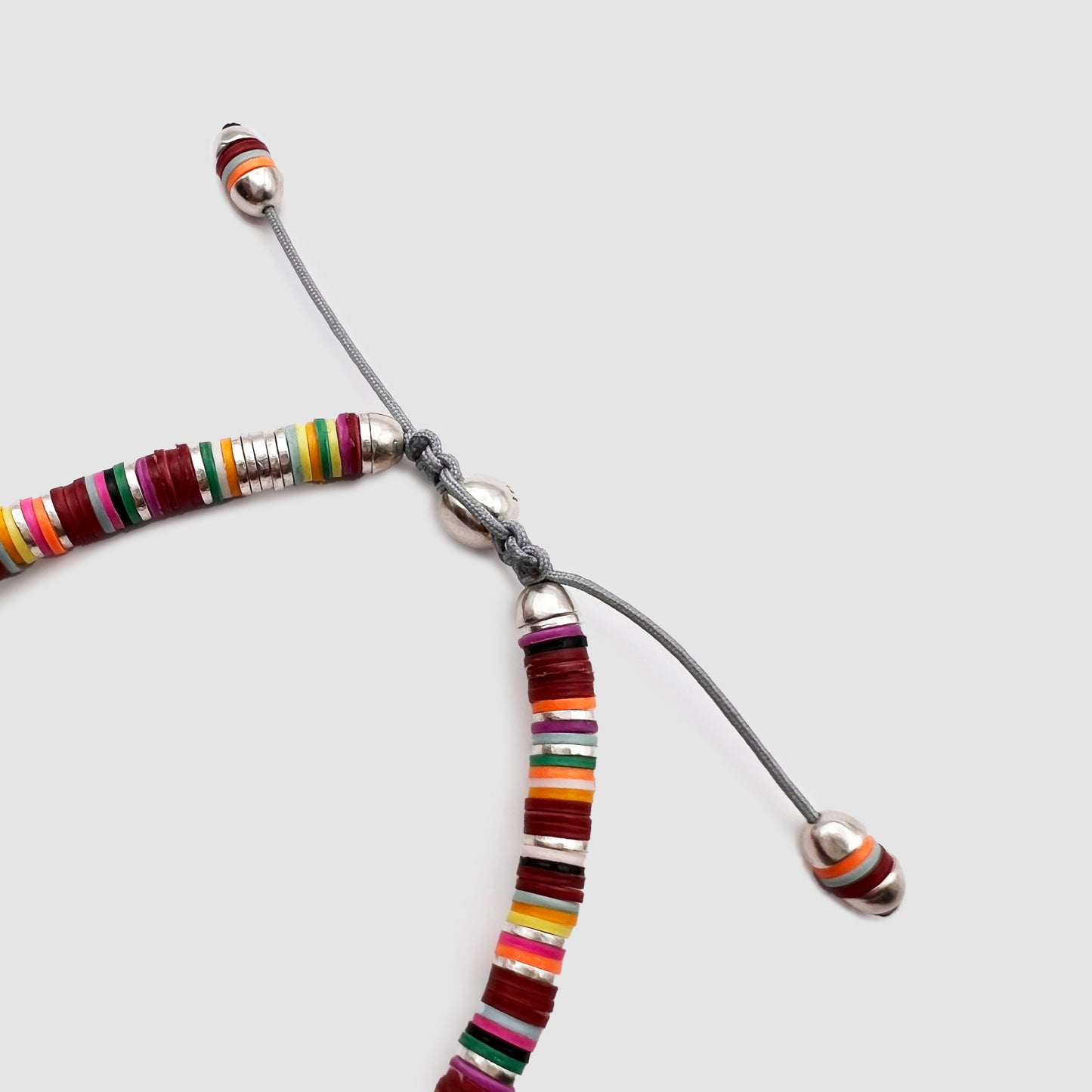 Malli African Disc Bracelet in Maroon Mix