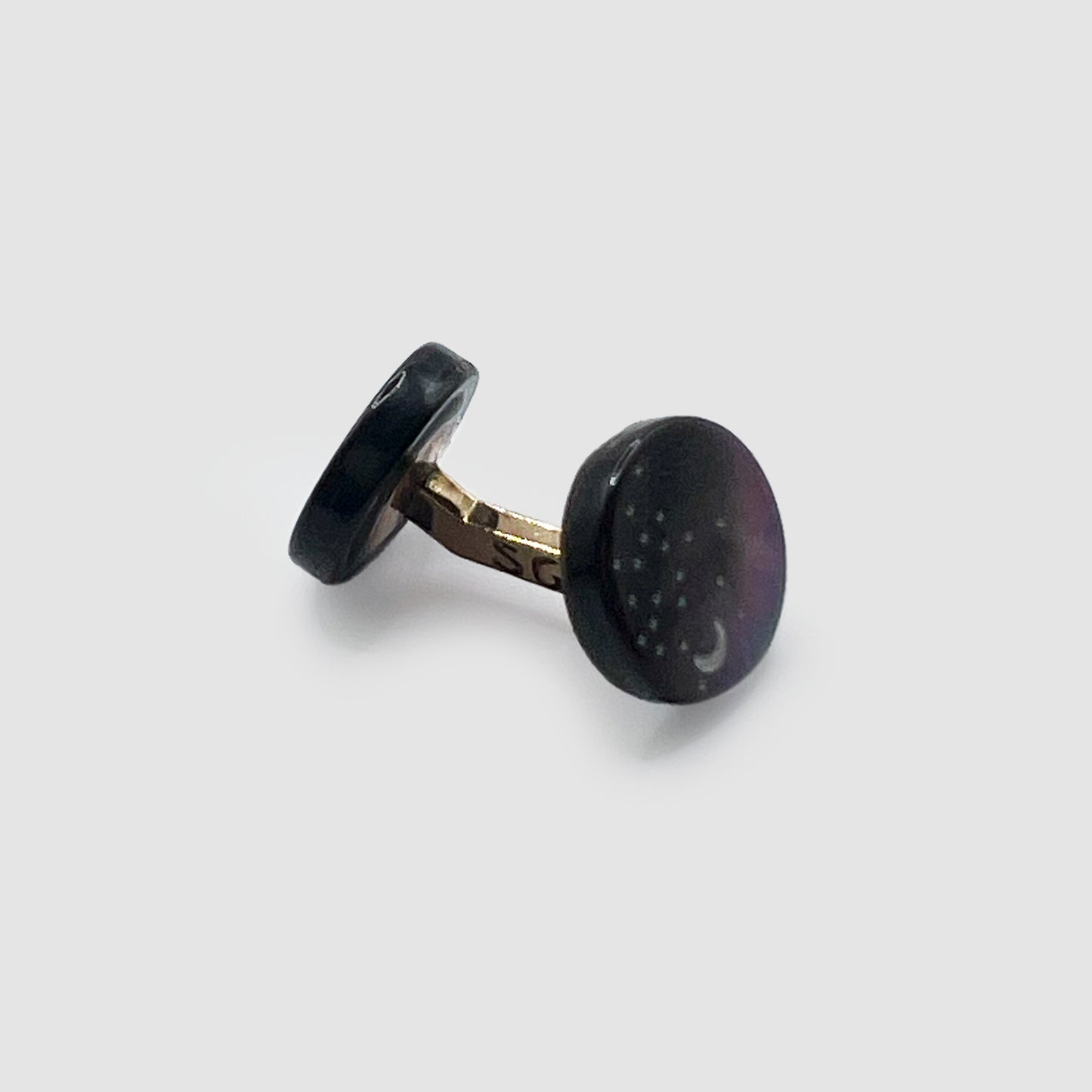 Evening cabochon cufflinks Grey Mother of Pearl