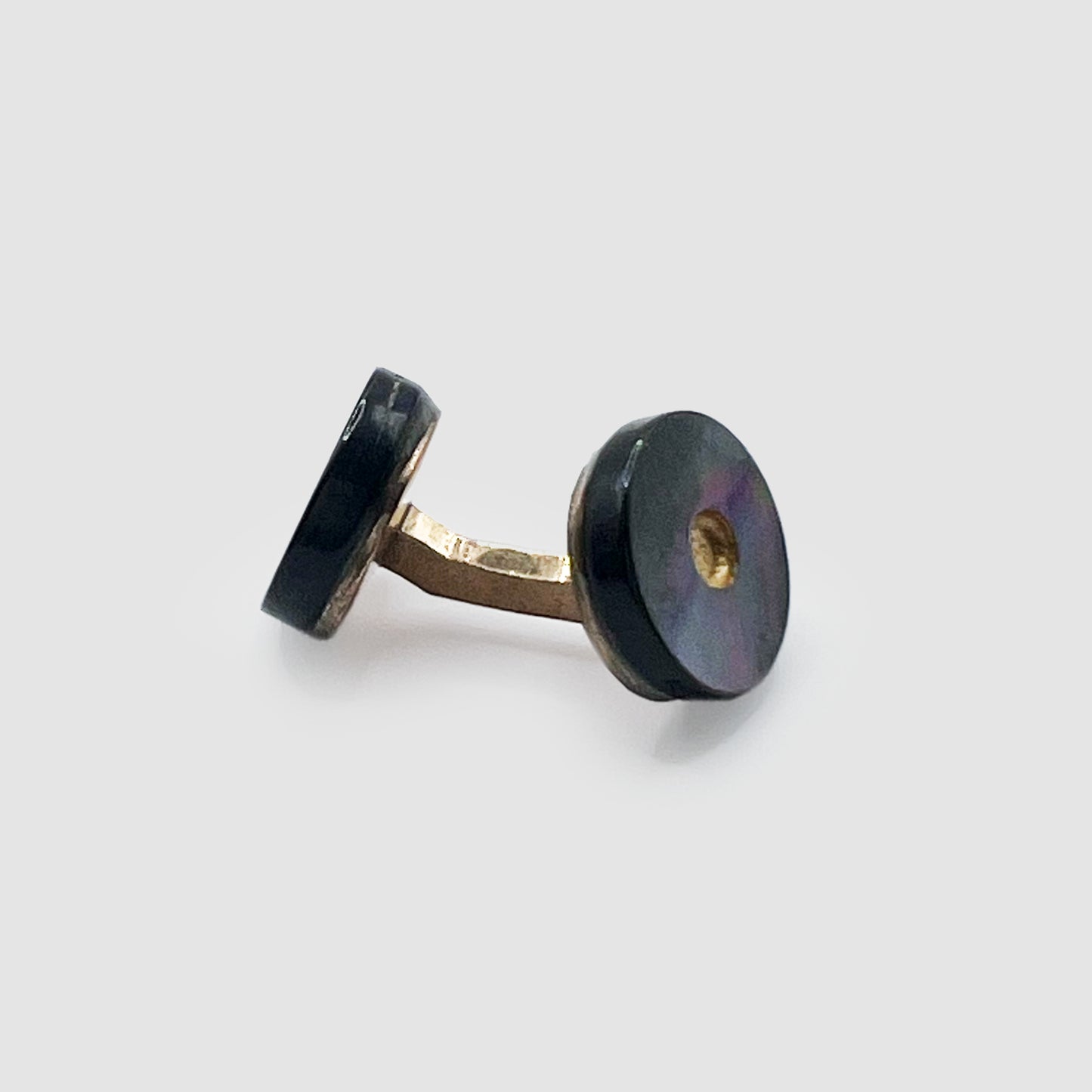 Gold leaf cufflinks Grey Mother of Pearl