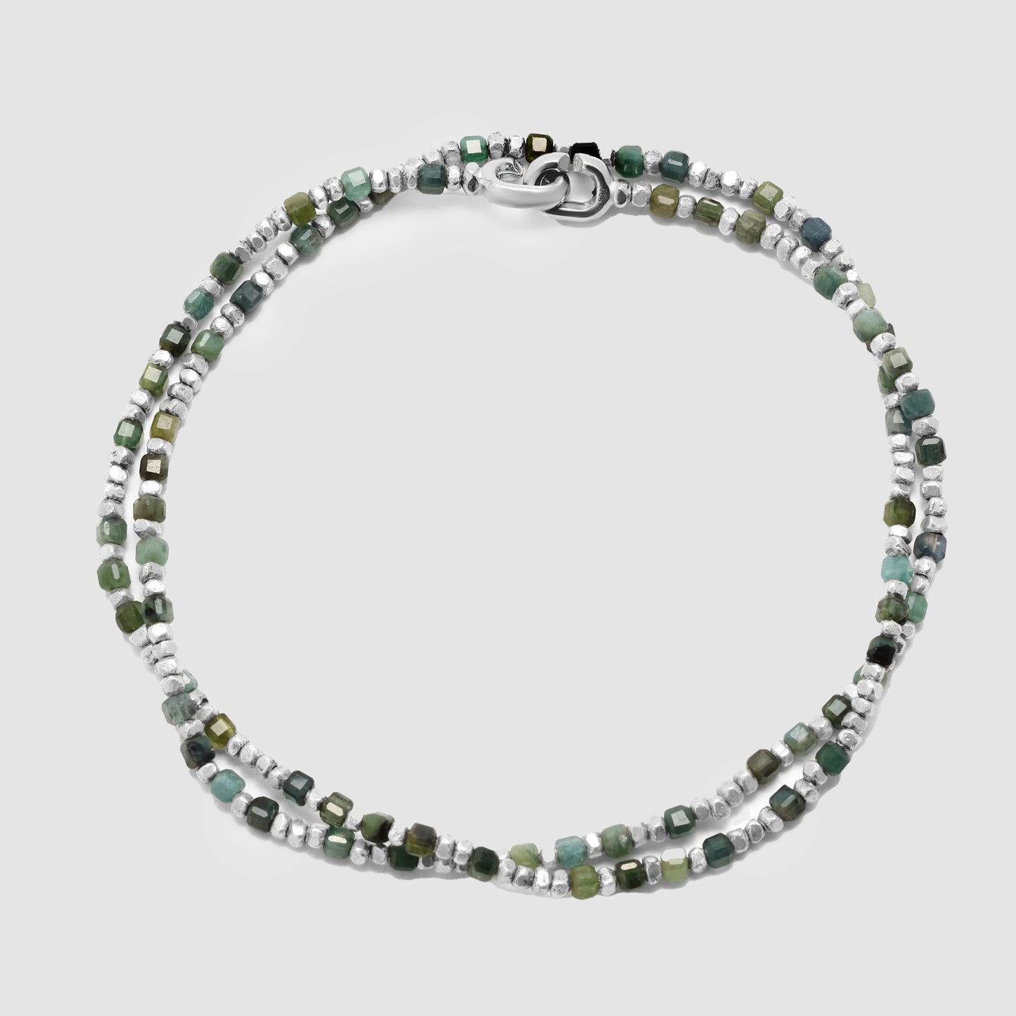 Percep Bracelet Two Wrap Emerald Sterling Silver