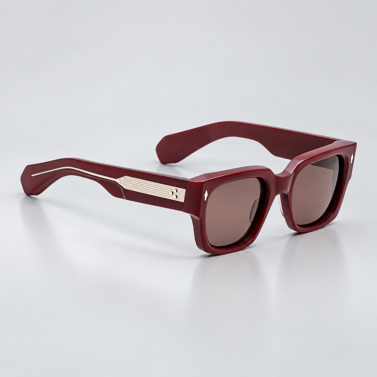 Enzo, Bordeaux Empire, Brown Lenses, Silver Hardware