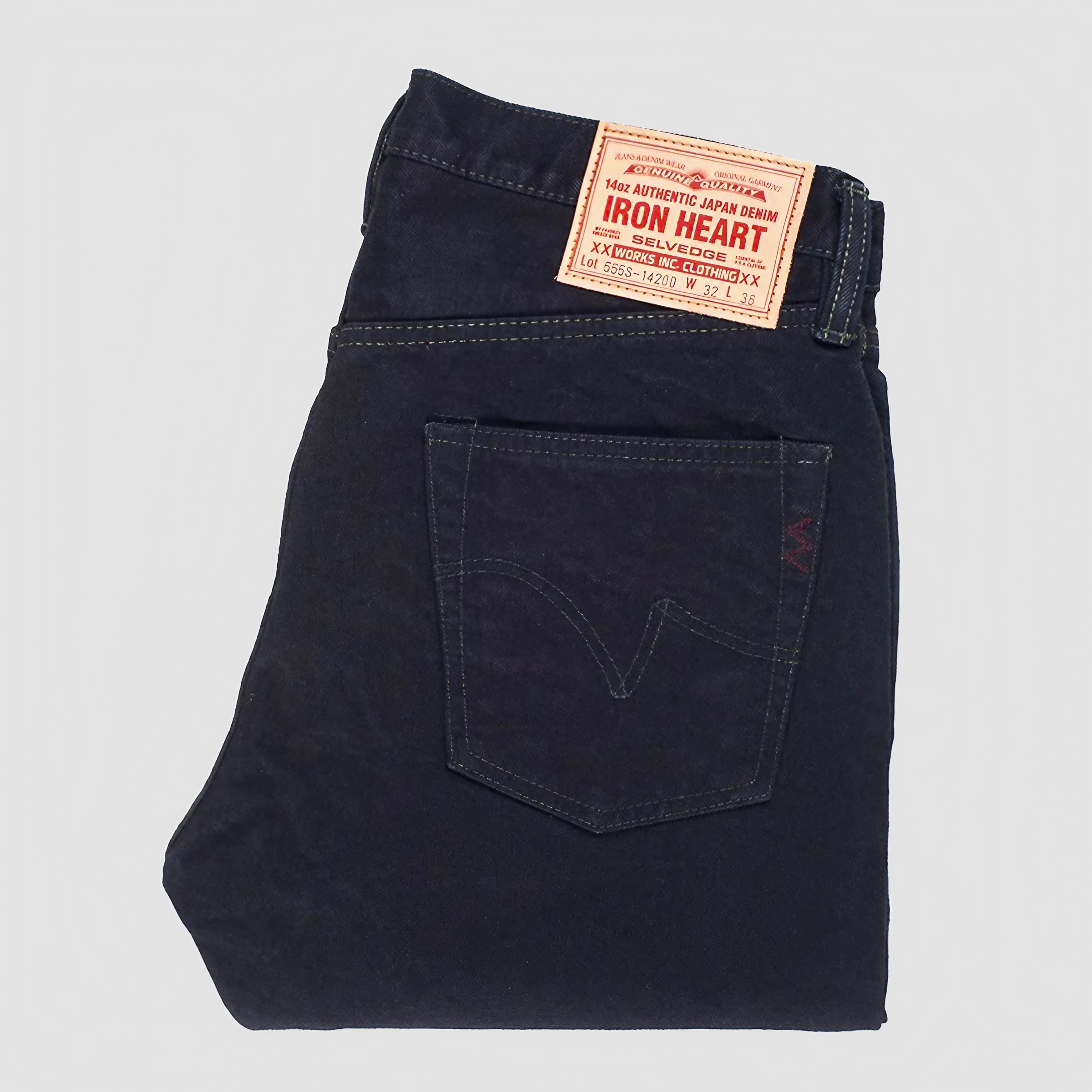 Iron Heart IH555S142od 14oz Super Slim Indigo Overdyed Black Silver