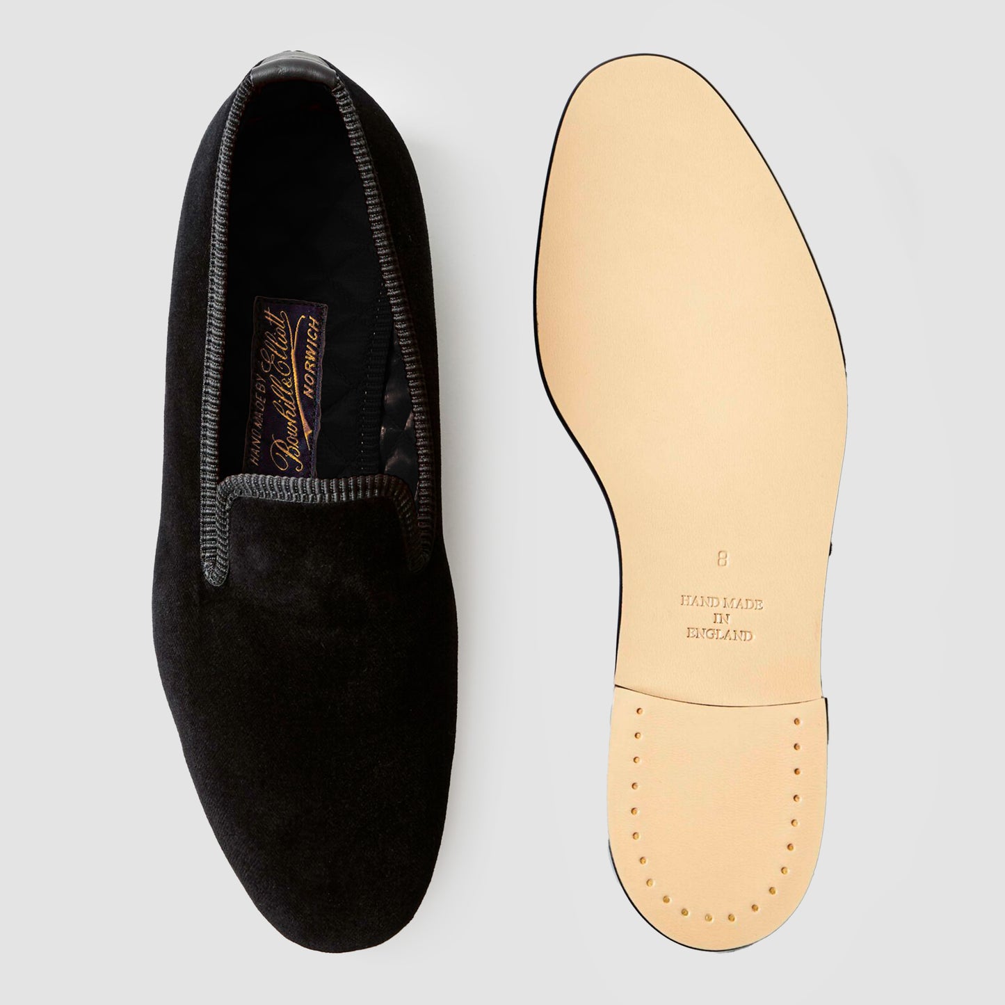 Black Velvet Plain Albert Slipper