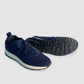 Stretch Nylon and Suede Runner Navy