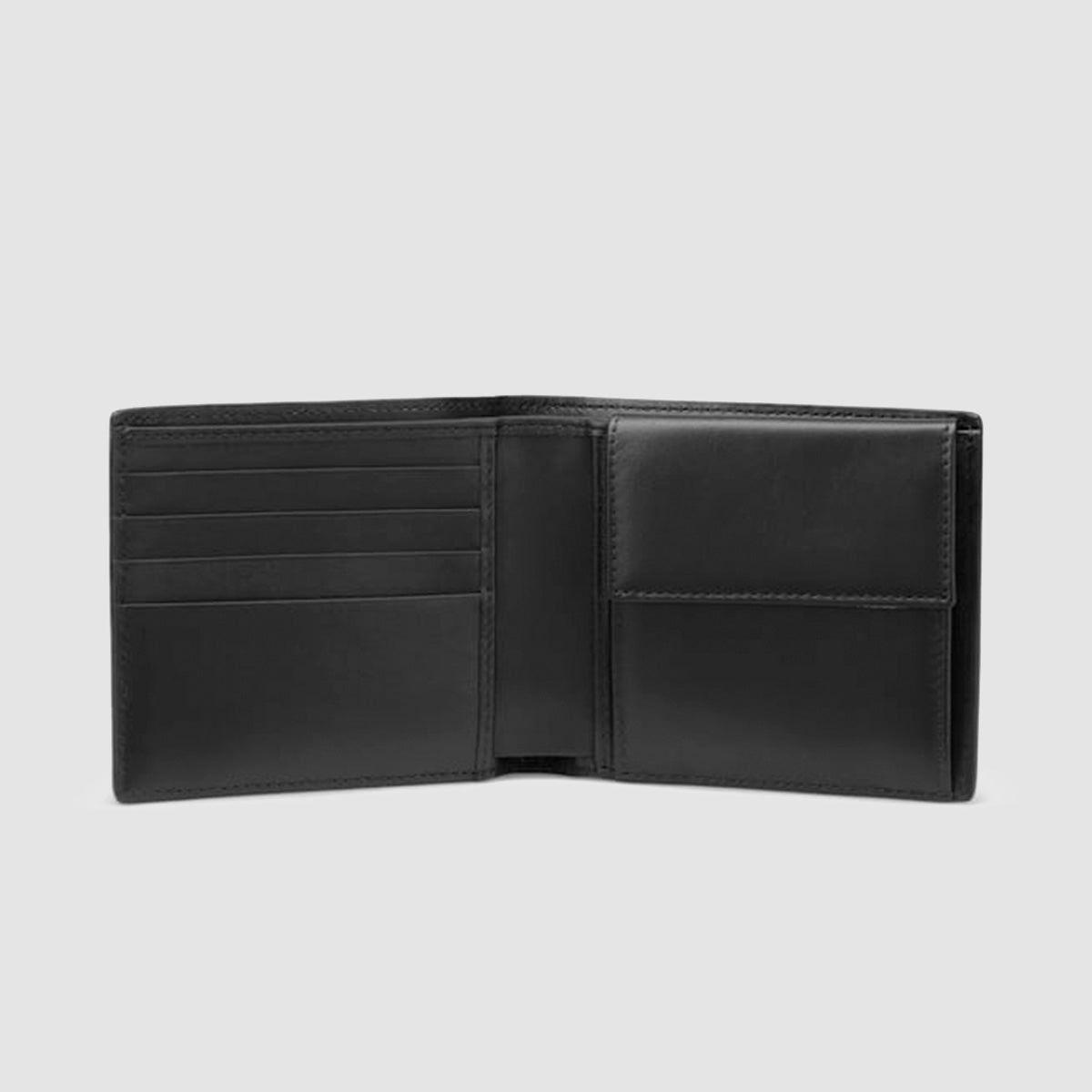4 Card Slot Wallet with Coin Case in Panama - Black