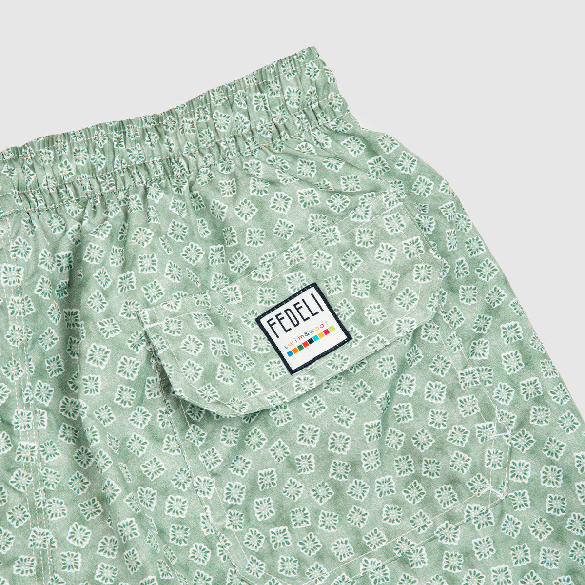 Madeira Printed Swim Trunk Geometrical - Green