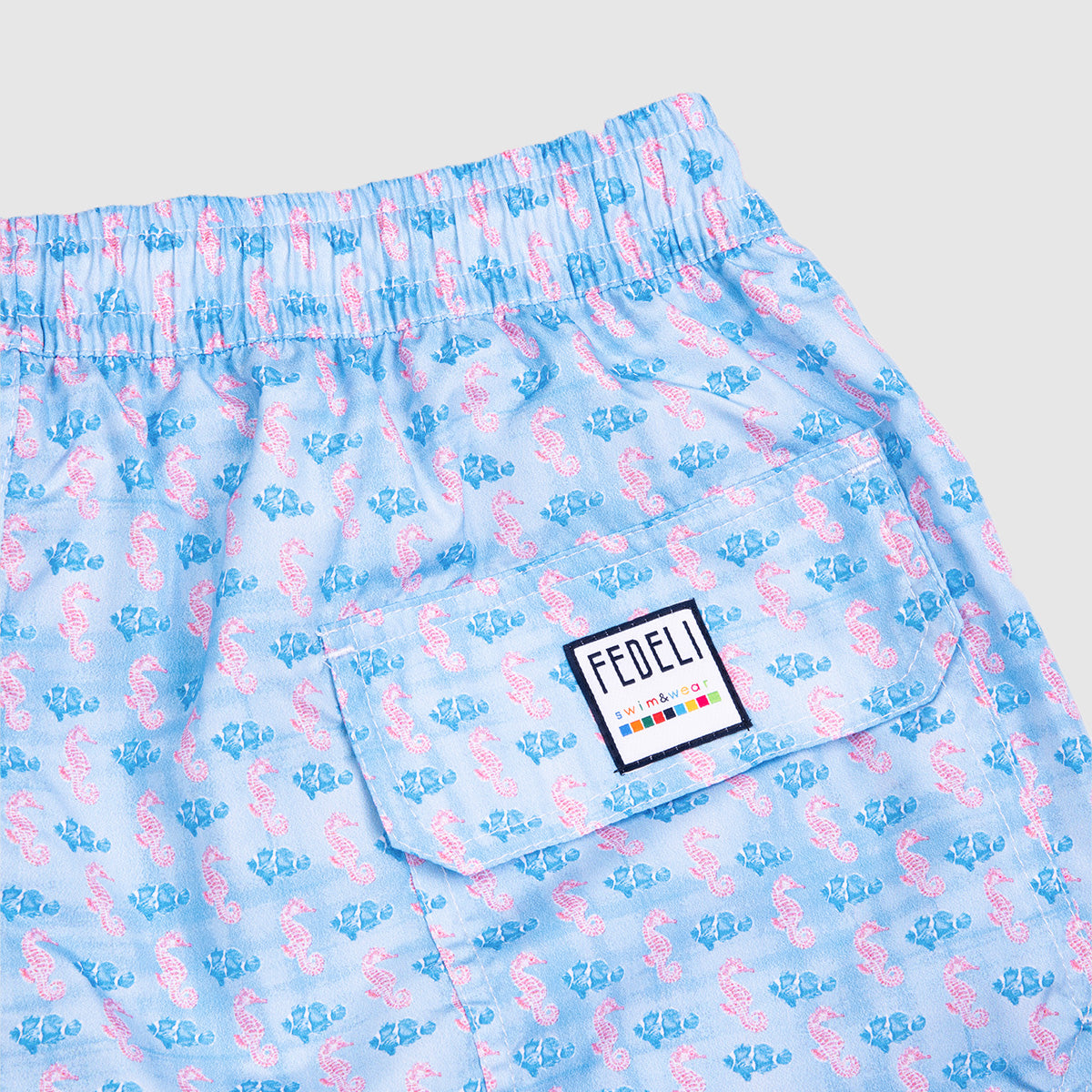 Madeira Printed Swim Trunk Sea Horse - Blue