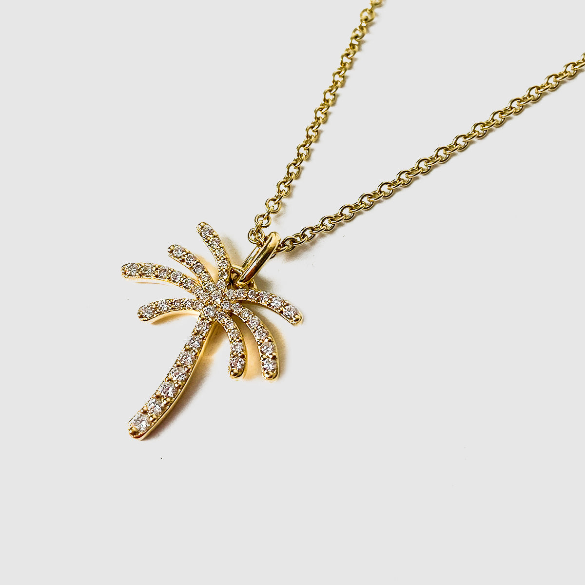 Paradisa 2 Small Necklace in Yellow Gold with White Diamonds