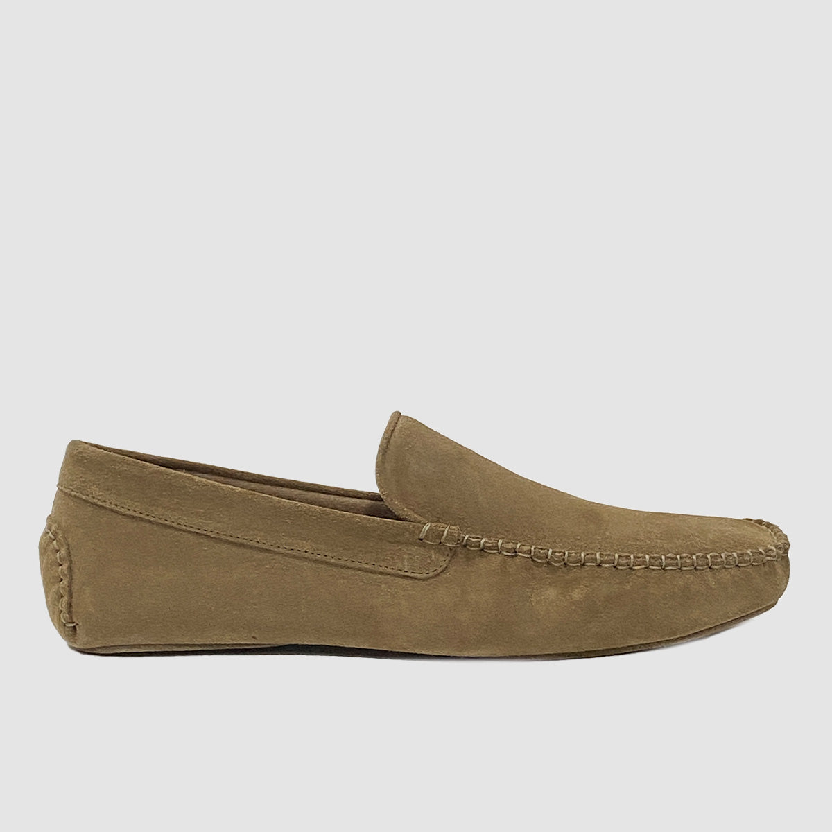 Suede Cashmere Flannel Slippers - Tan / Beige