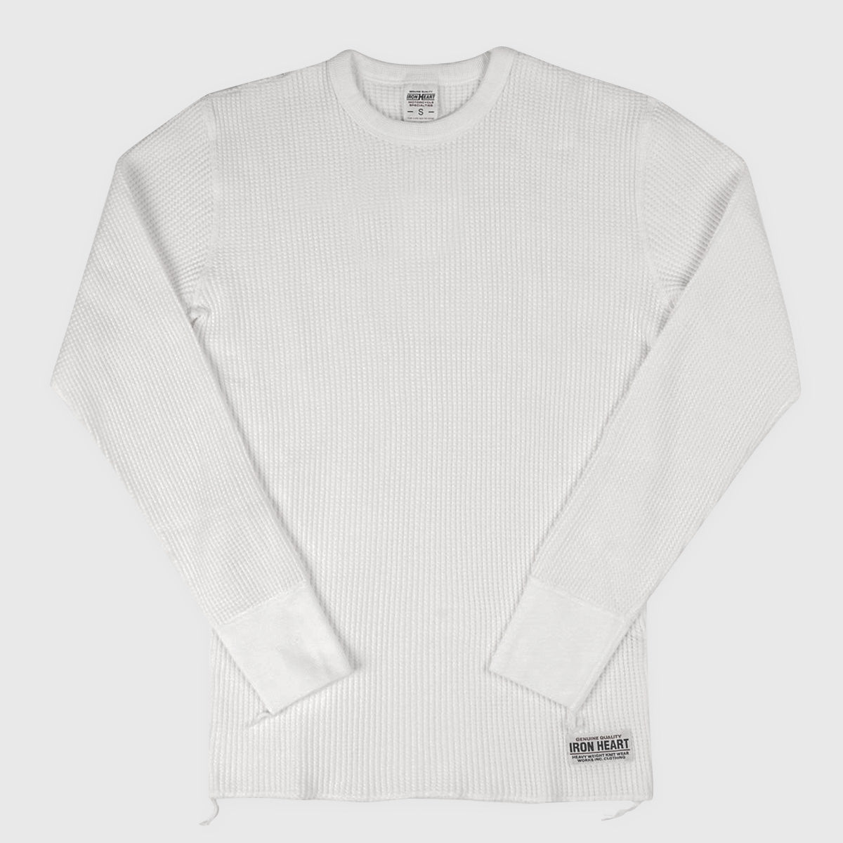 Waffle Knit Long Sleeved Crew Neck Thermal Top - White – Silver Deer