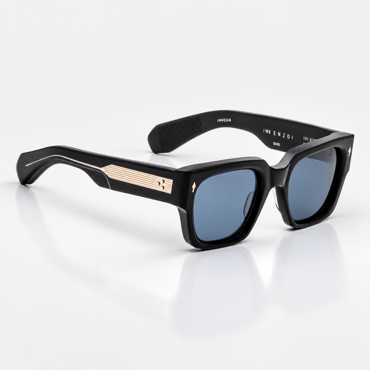 Enzo, Lacquer, Blue Lenses, Light Gold Hardware