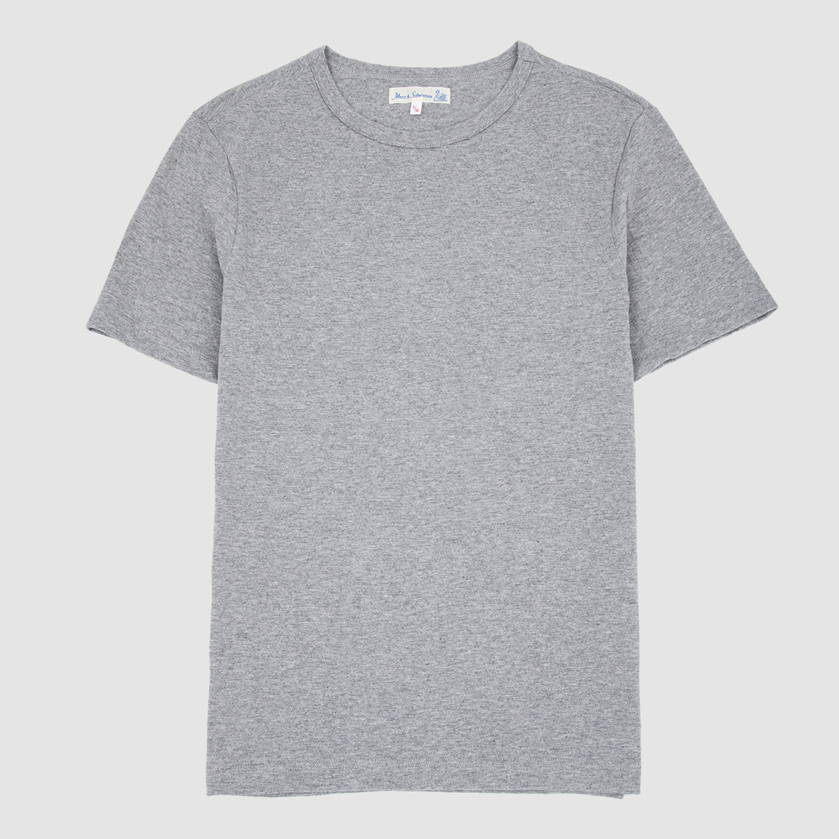 1950s Short Sleeve Crew Neck T-Shirt - Grey Melange