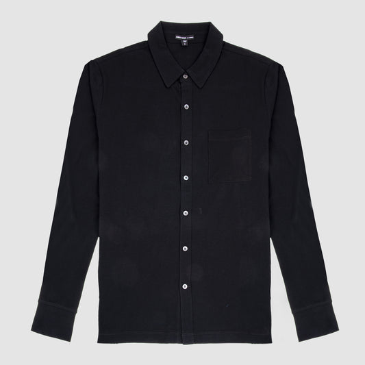 Clean Long Sleeve Jersey Shirt Black