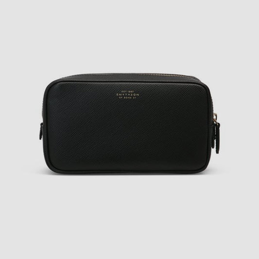 Washbag With Double Zip in Panama Black
