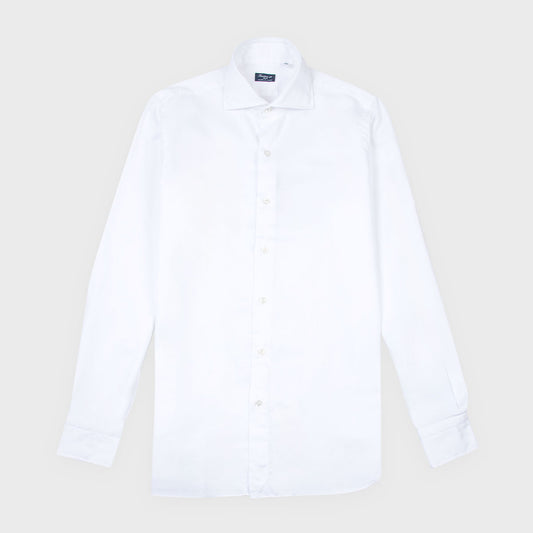 Enzymed Washed Napoli fit Luigi Collar Shirt - White