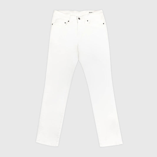 5 Pocket Cotton Silk Trouser - White