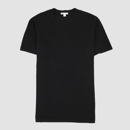 Short Sleeve V Neck T-Shirt Black
