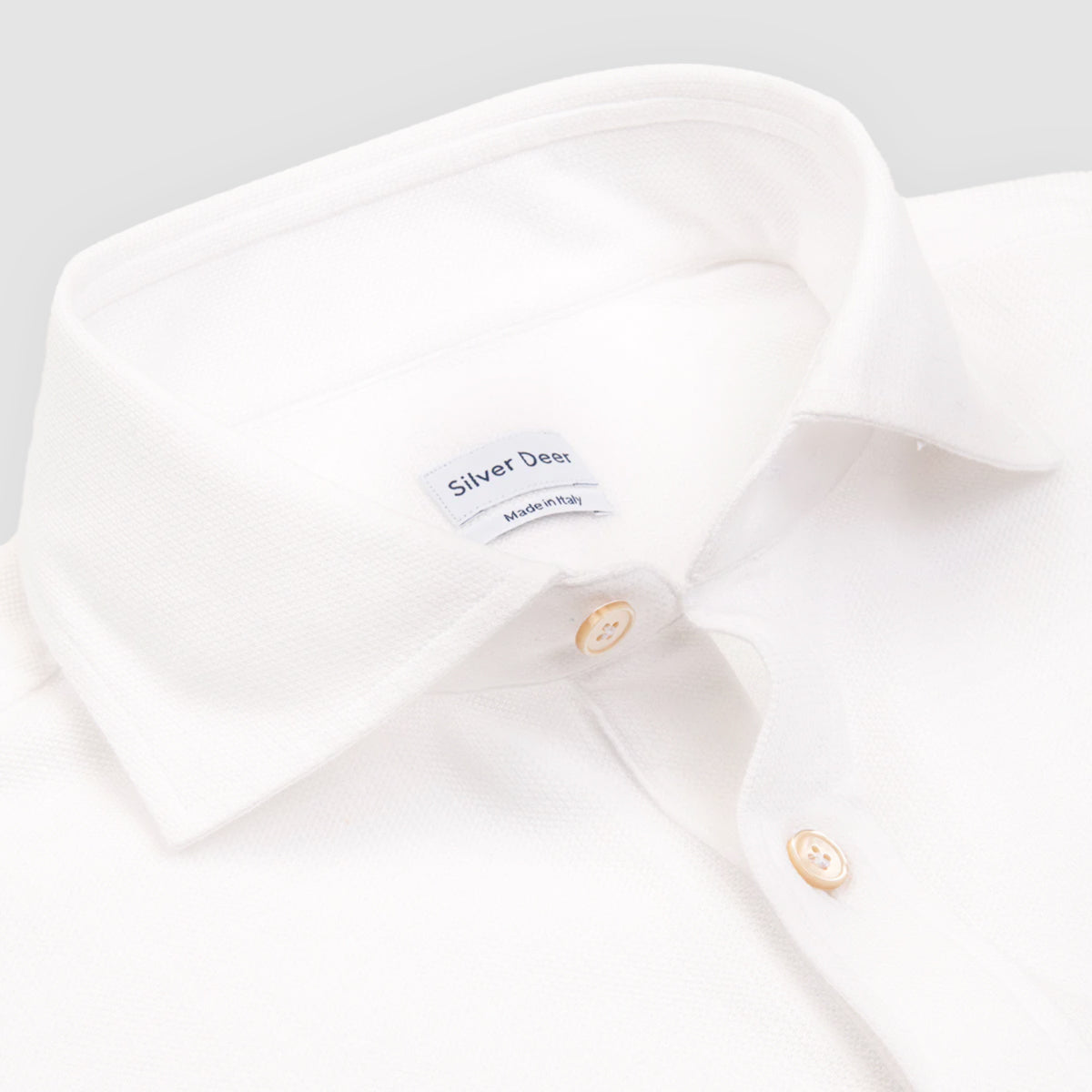 White Cotton Linen Jersey Pop Over Shirt