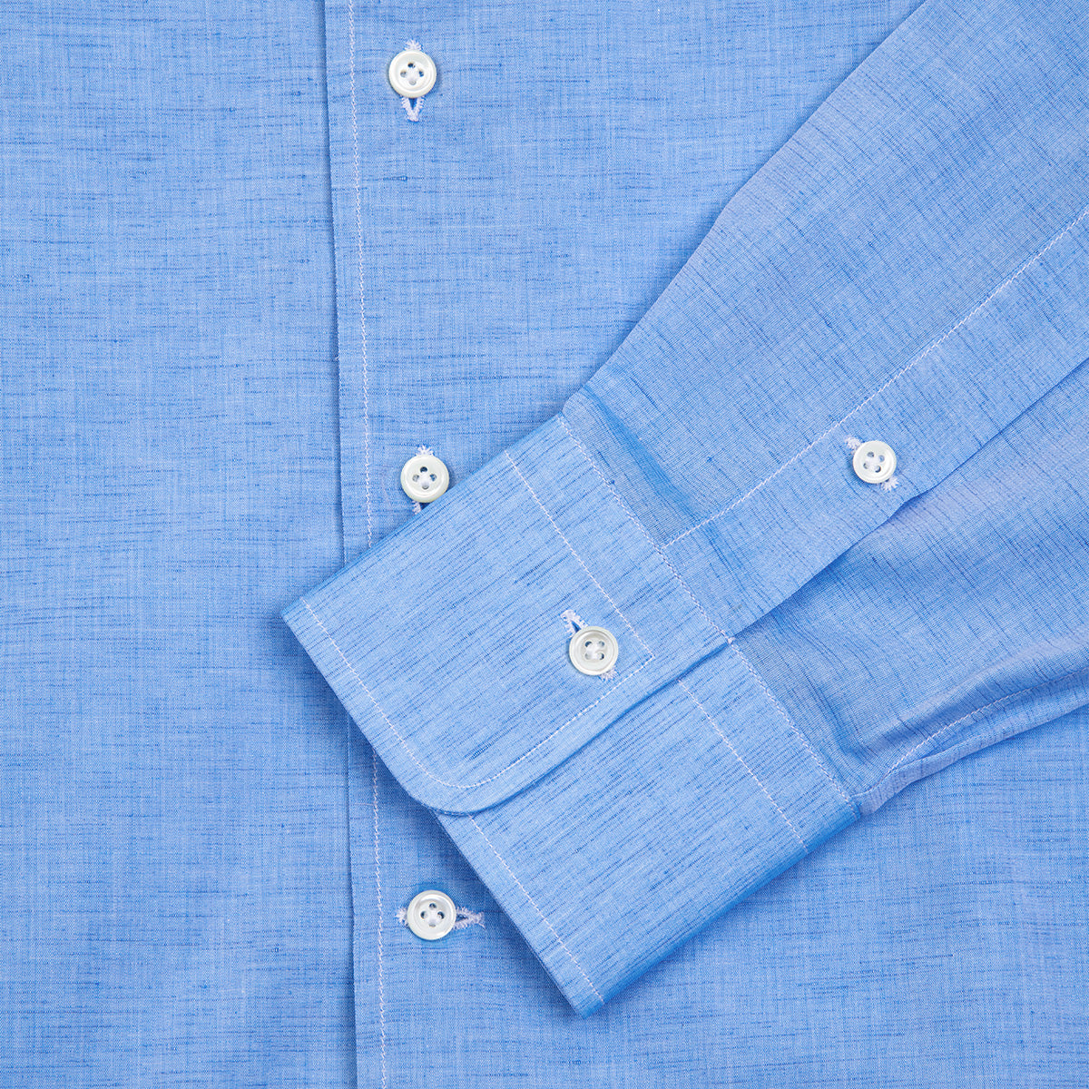 Silver Deer Acqua Blue Carlo Riva Cotton Linen Double Shirt
